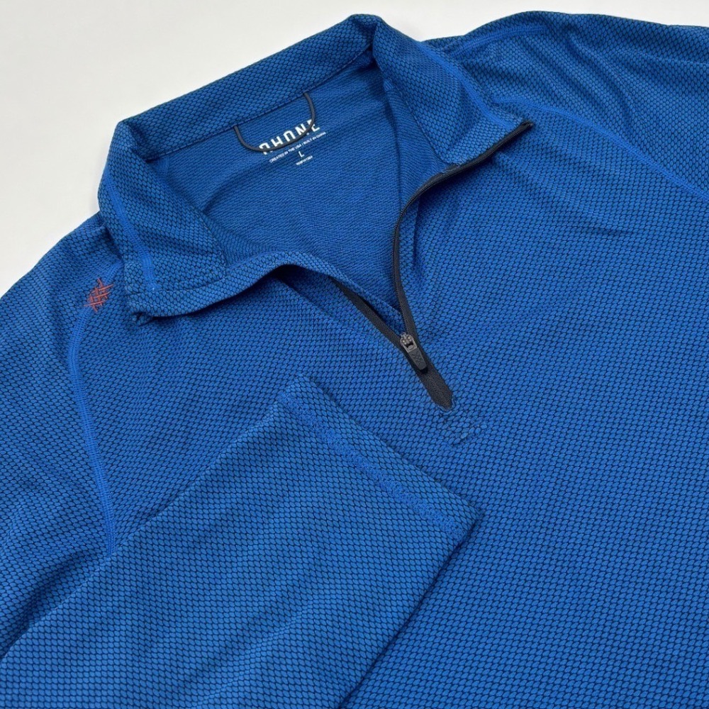Rhone Men's L Blue Sequoia Quarter Zip Pullover Long Sleeve Shirt
